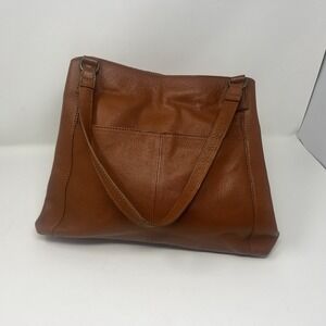 Steven By Steve Madden Brown Leather Shoulder Bag Slouchy Tote Purse